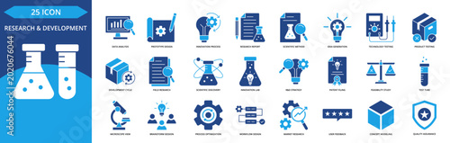 Photos Icon Research and development collection set
