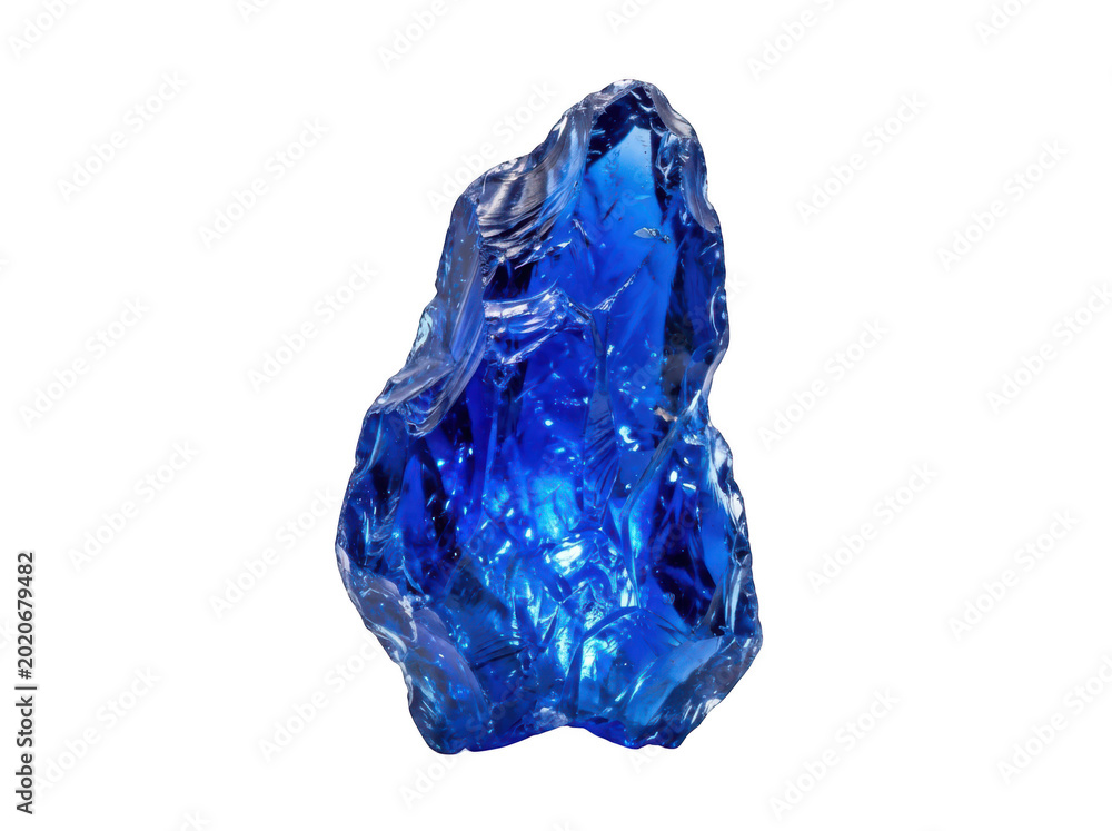 Fototapeta premium Raw blue crystal gemstone mineral stone
