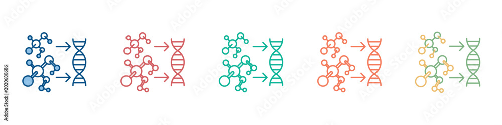 Foto Biosynthesis Icon Set Multiple Style Collection