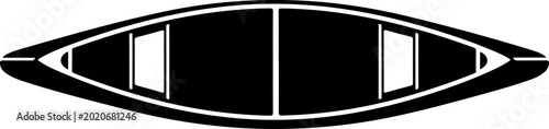 Black boat icon, vector boat silhouette, nautical symbol, white background