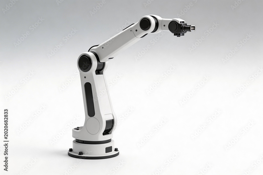 Fototapeta premium White robotic arm on white background
