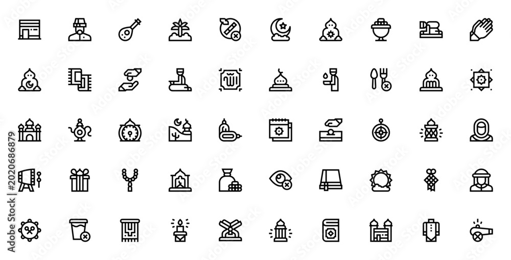 Fotografía Ramadan icon set