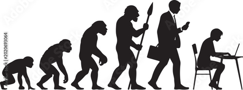 Εκτύπωση καμβά Silhouette of theory of evolution of man