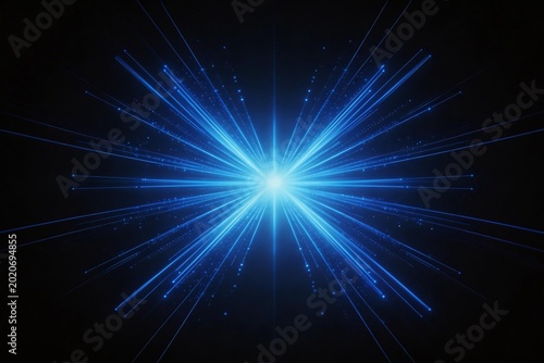 Blue light burst on dark background