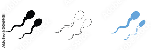 Bild auf Leinwand Modern sperm cell vector icons featuring dynamic designs for fertility clinics, biology education, and medical themes