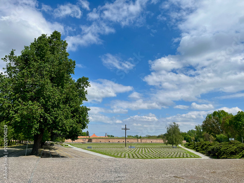 Small fortress and memorial to victims 2nd World War, Terezin. The Cross and the Graves