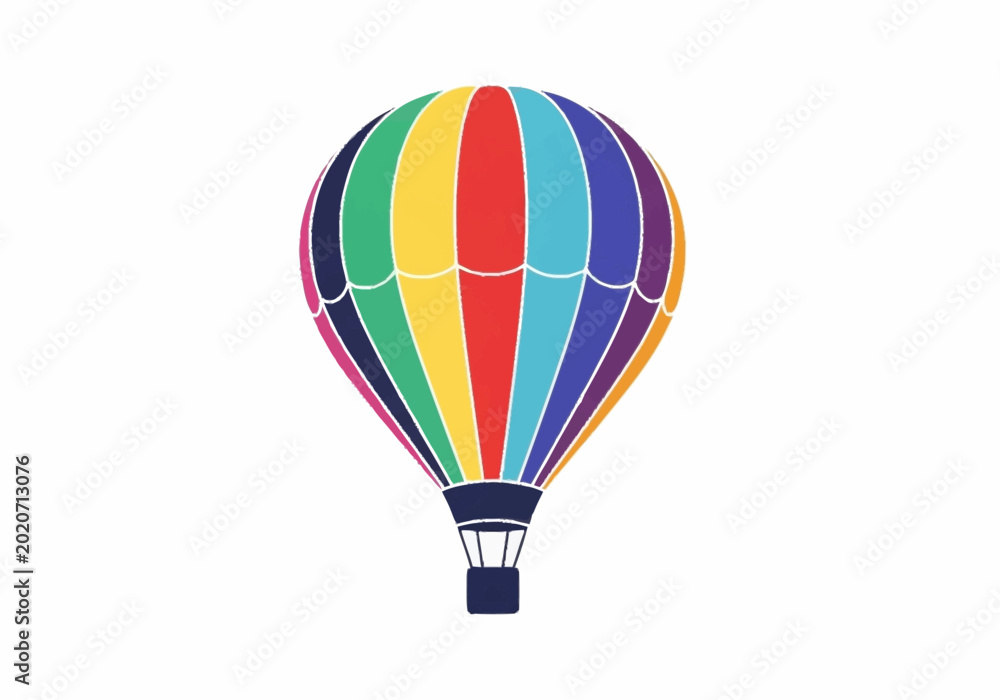 Fototapeta premium Colorful Hot Air Balloon Isolated on White Background.
