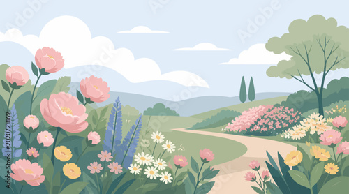 A serene and minimalist digital artwork featuring pastel flowers, perfect for wellness branding and soft aesthetic backgrounds.