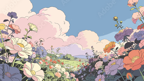 A modern artistic depiction of a purple blossom with soft lines, ideal for creative branding and nature-themed graphic design.