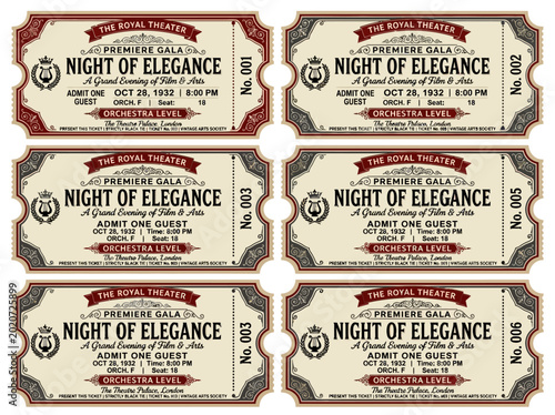 Premium Vintage Style Theater Tickets for a Night of Elegance Event, Featuring Orchestra Seating for a Grand Performance