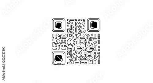 Abstract QR Code Design with Circuit Board Pattern