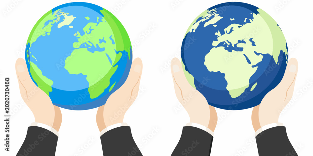 Φωτογραφία hands holding globes of earth environmental sustainability illustration