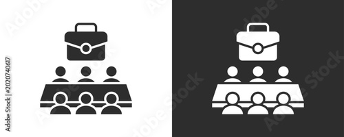 Foto Shareholder Meeting Icon Set Vector Collection Isolated In Black And White