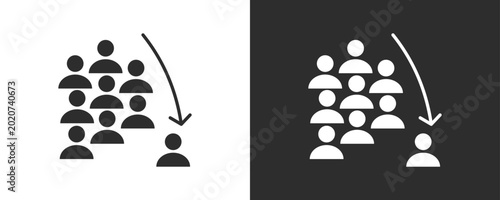 Foto Workforce Reduction Icon Set Vector Collection Isolated In Black And White