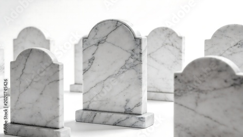 Marble tombstones in a row