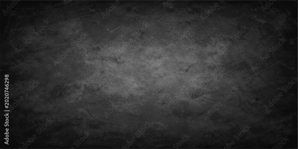 Carta da parati Dark grunge wallpaper with a textured black concrete surface and old vintage gra