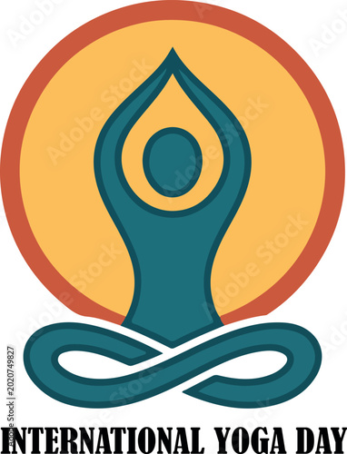 International Yoga Day logo icon vector .