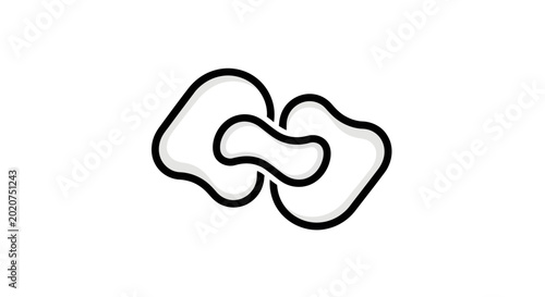 Schilderij op canvas Abstract Organic Shape Interlocking on White Background