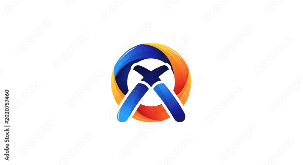 Foto Airplane logo with circle design.