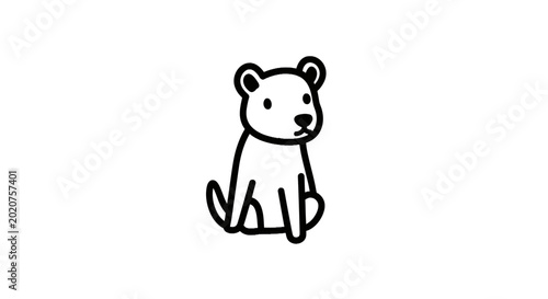 Photos A cute cartoon polar bear sitting.