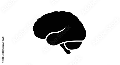 Bild auf Leinwand Black silhouette of a human brain.