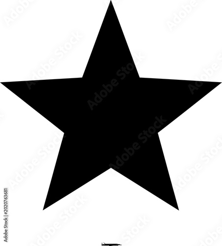 Black Star Shape Icon Symbol.