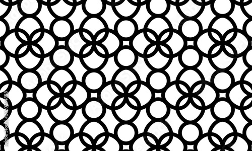 Seamless circle pattern background. Simple line style  ornamental Vector illustration
