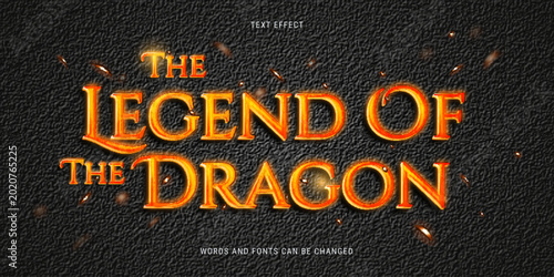 Photography the legend of the dragon text effect editable eps cc