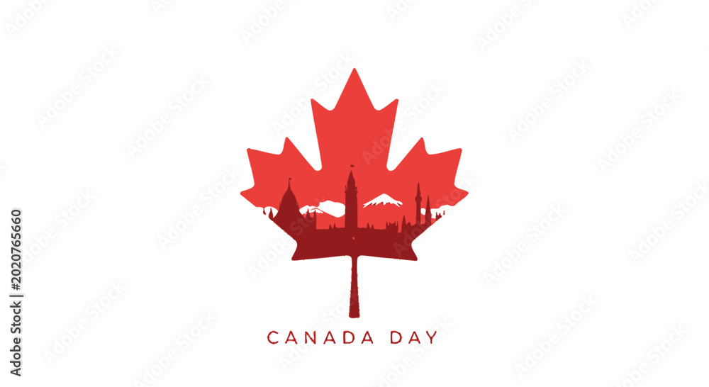 Fotografie Canada Day Maple Leaf Logo Symbol.