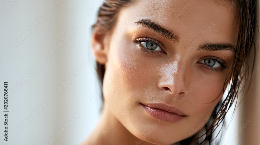 Naklejka premium An illustration of a beautiful supermodel woman that can ube used for any kinds of beauty perfect adverticements.