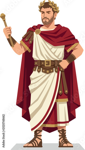 Foto Illustration of Roman Emperor with Laurel Wreath
