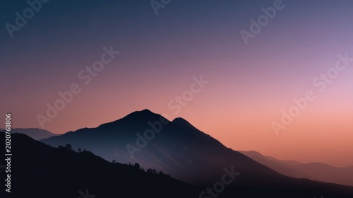 Mountain silhouette dusk