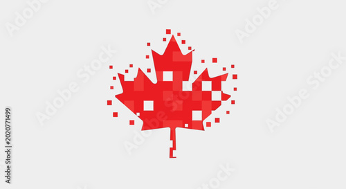 Digital maple leaf illustration representing Canadian identity and technology.