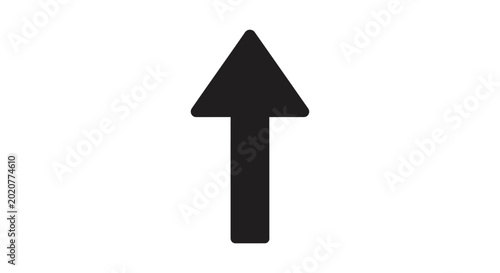 Tableau sur toile Black Upward Pointing Arrow Sign.