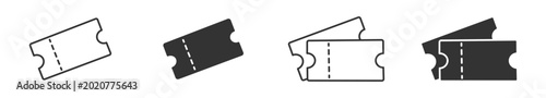 Fotografía Ticket  Icon Set, Event admission, cinema entry, travel pass, and booking voucher vector icons