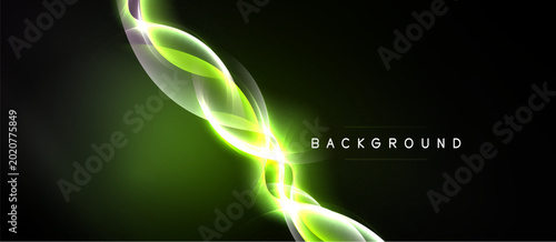 Bild auf Leinwand Abstract green energy flow