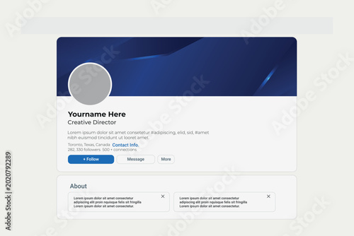 LinkedIn banner mockup, cover photo, profile picture mockup template