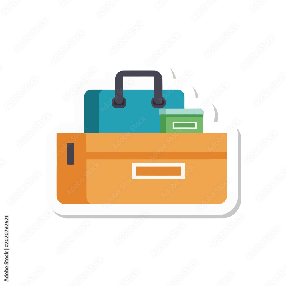 Fototapeta premium Briefcase with luggage and small box.