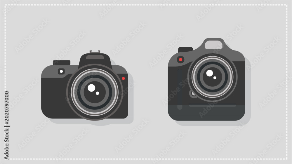 Photos Two Flat Design Camera Icons