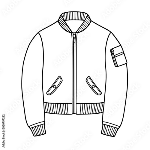 Stylized jacket icon with pockets button
