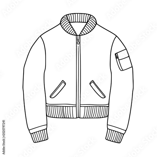 outlined bomber jacket vector illustration