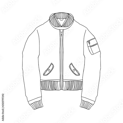 vector illustration of a white jacket with button and pocket
