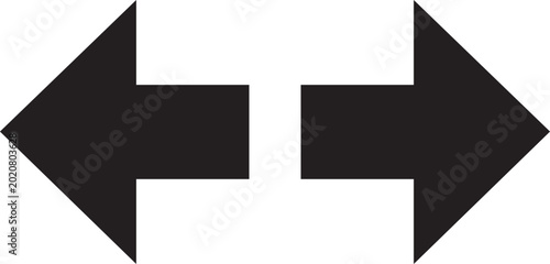 Canvas-taulu Black, reversible, opposing arrows, direction symbols, vector icons