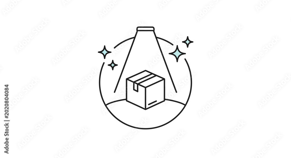 Foto Package Delivery Box with Spotlight.