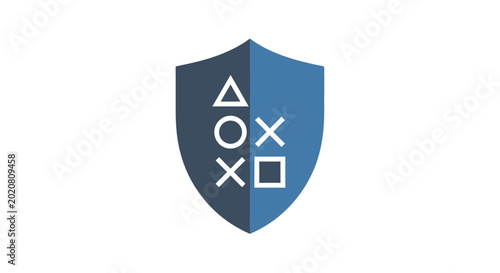 Canvas Print PlayStation logo on blue shield icon.