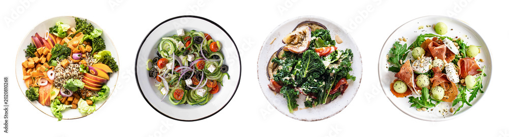 Εκτύπωση καμβά PNG Colorful fresh salads variety on transparent background