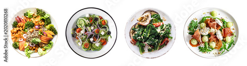 Bild auf Leinwand PNG Colorful fresh salads variety on transparent background