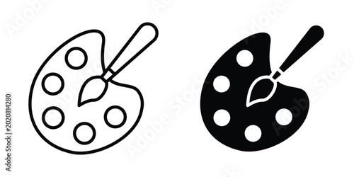 Konstfotografi Brush and Palette icon simple element illustration pack