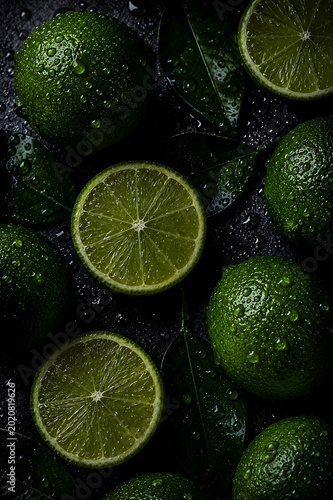 lime on black background