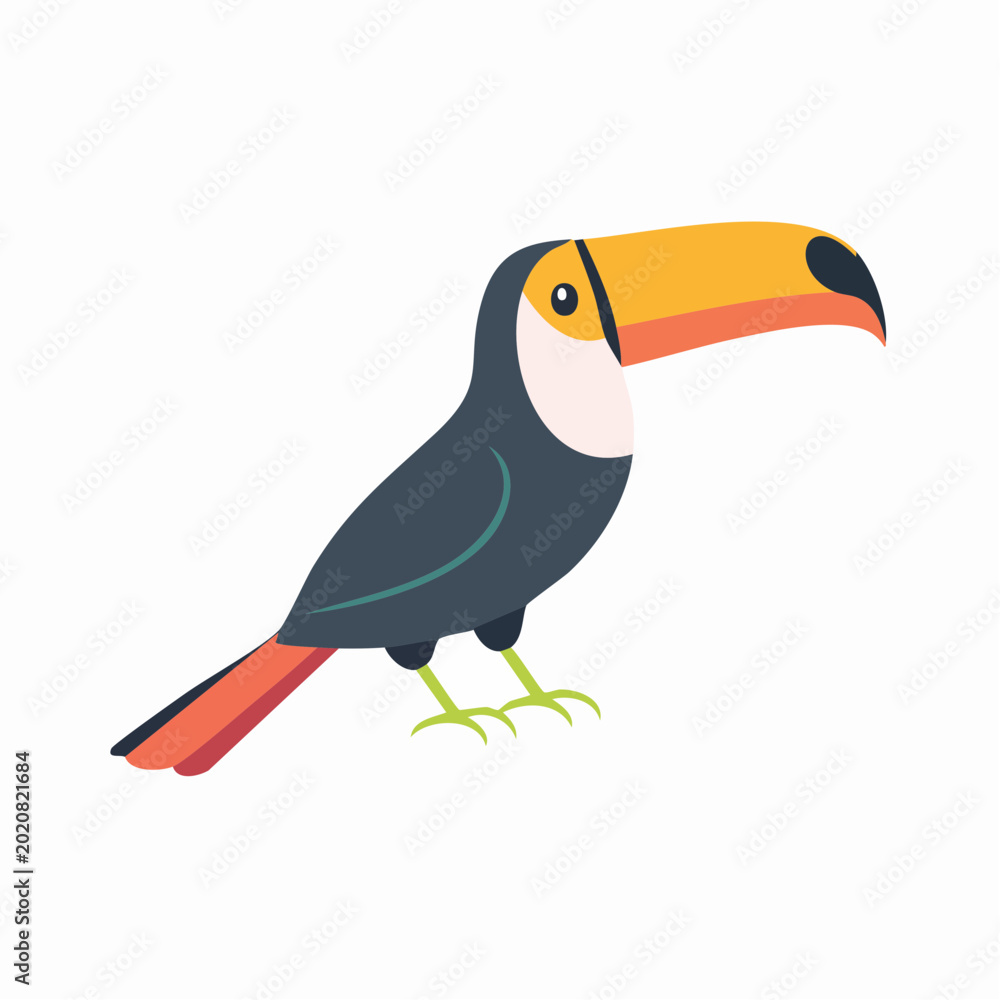Obraz premium Stylized Toucan Bird Illustration